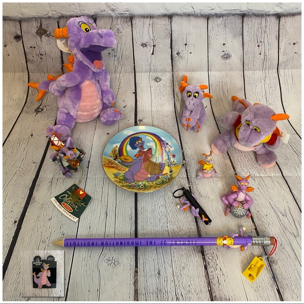 Lot vintage DISNEY Figment stuffed animals figures